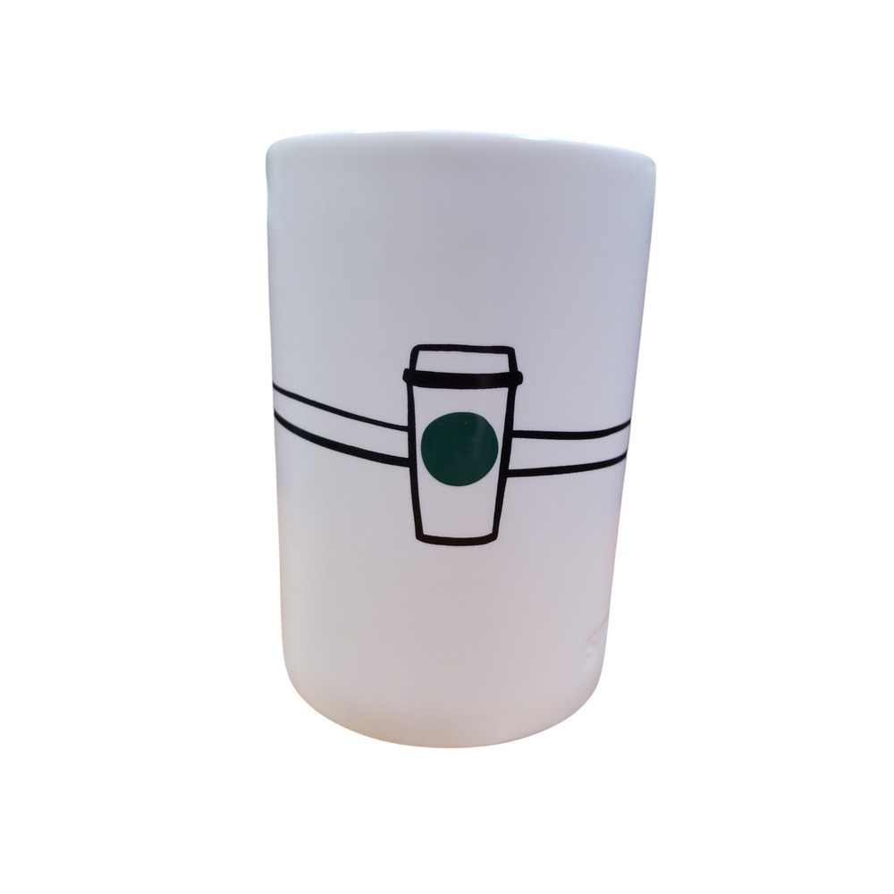 Starbucks 2026 Ceramic Hug Mug 16oz White Minimalist Arms Coffee Cup NEW